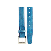 Men's Belvedere Belt Genuine Ostrich Leg Up to Size 44 Style 2000 Ocean Blue - J.Valintin Men's Wear Legend - 2000 OSTRICH LEG Ocean blue _44