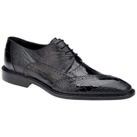 Men's Belvedere Nino Shoes Black Ostrich Eel leg Genuine Leather Lace Up 0B4 - J.Valintin Men's Wear Legend - 0B4 Nino Black_9