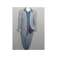 Mens Blue Linen Suit By Renoir Soft Tropical Summer Outdoor Cocktail party 601 - J.Valintin Men's Wear Legend - 21821