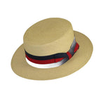 Men's Boater Skimmer Natural Straw Flat Crown GAUCHO Hat BC632 Natural - J.Valintin Men's Wear Legend - BC632 Natural - S