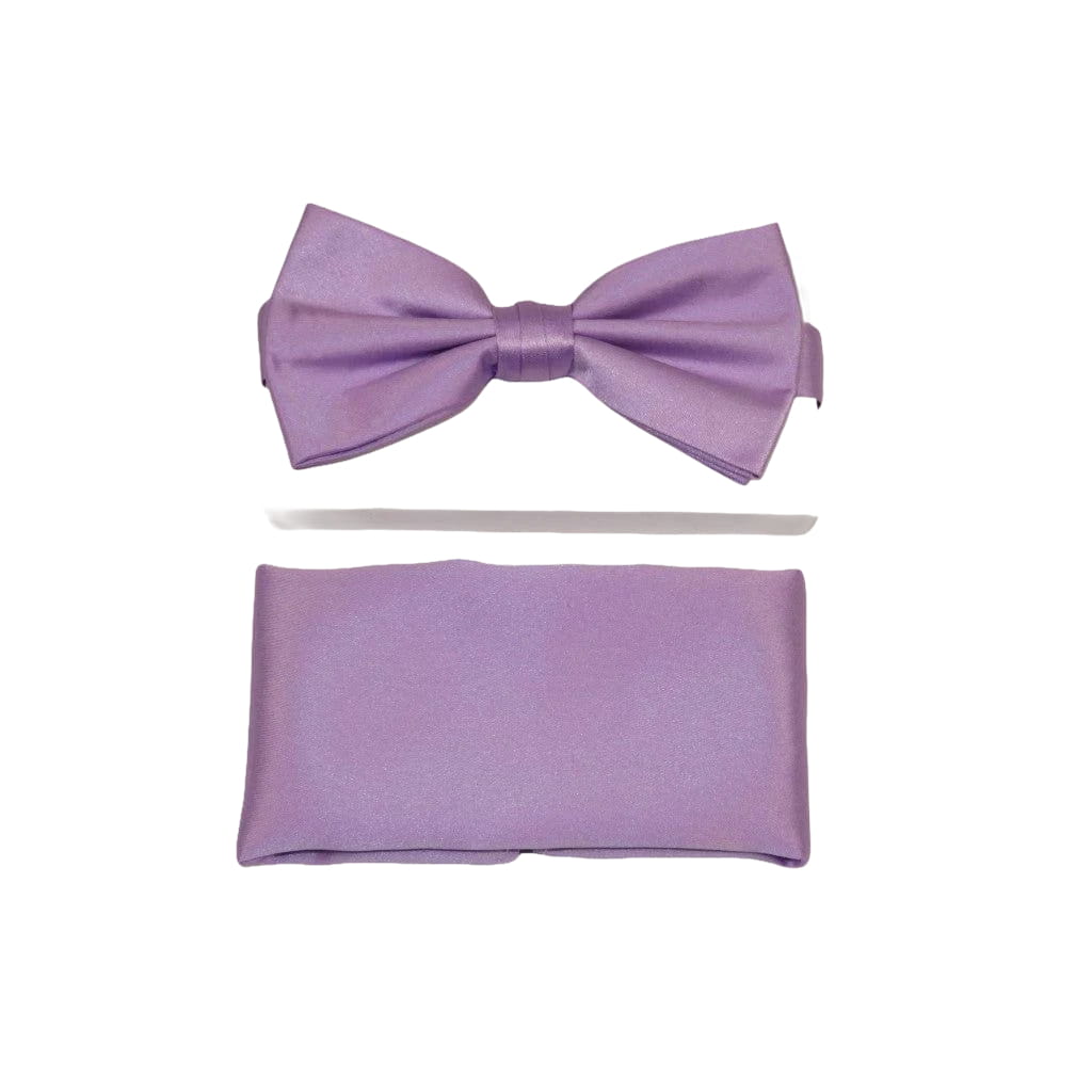Men's Bow Tie and Hankie by J.Valintin Collection #92498 Solid Lilac Satin - J.Valintin Men's Wear Legend - 92498