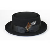 Mens Bruno Capelo Dress Hat Australian Wool Crushable Pork Pie Jazz PP100 Black - J.Valintin Men's Wear Legend - PP100 - Black - S