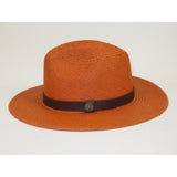 Men's BRUNO CAPELO Fedora 3 Inch Flat brim Hat 100% Natural Straw CA423 Rust - J.Valintin Men's Wear Legend - 100323