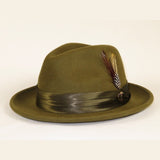 Mens Bruno Capelo Hat Australian Wool Crushable Fedora Giovani Olive Green UN111 - J.Valintin Men's Wear Legend - 73840