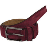 Mens Burgundy Genuine Suede Soft Leather Belt PIERO ROSSI Turkey # Burgundy - C - J.Valintin Men's Wear Legend - 97189