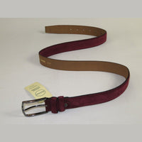 Mens Burgundy Genuine Suede Soft Leather Belt PIERO ROSSI Turkey # Burgundy - C - J.Valintin Men's Wear Legend - 97189