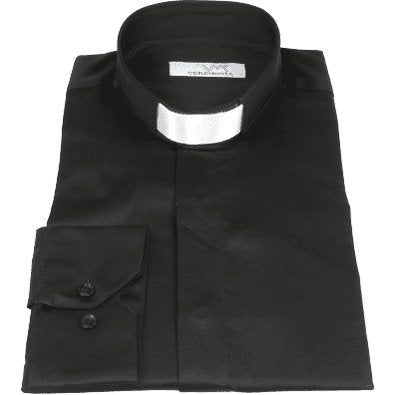 Mens CEREMONIA Clergy Pastor Priest Shirt 100% Cotton Turkey #stn 15 HYB Black - J.Valintin Men's Wear Legend - 97060