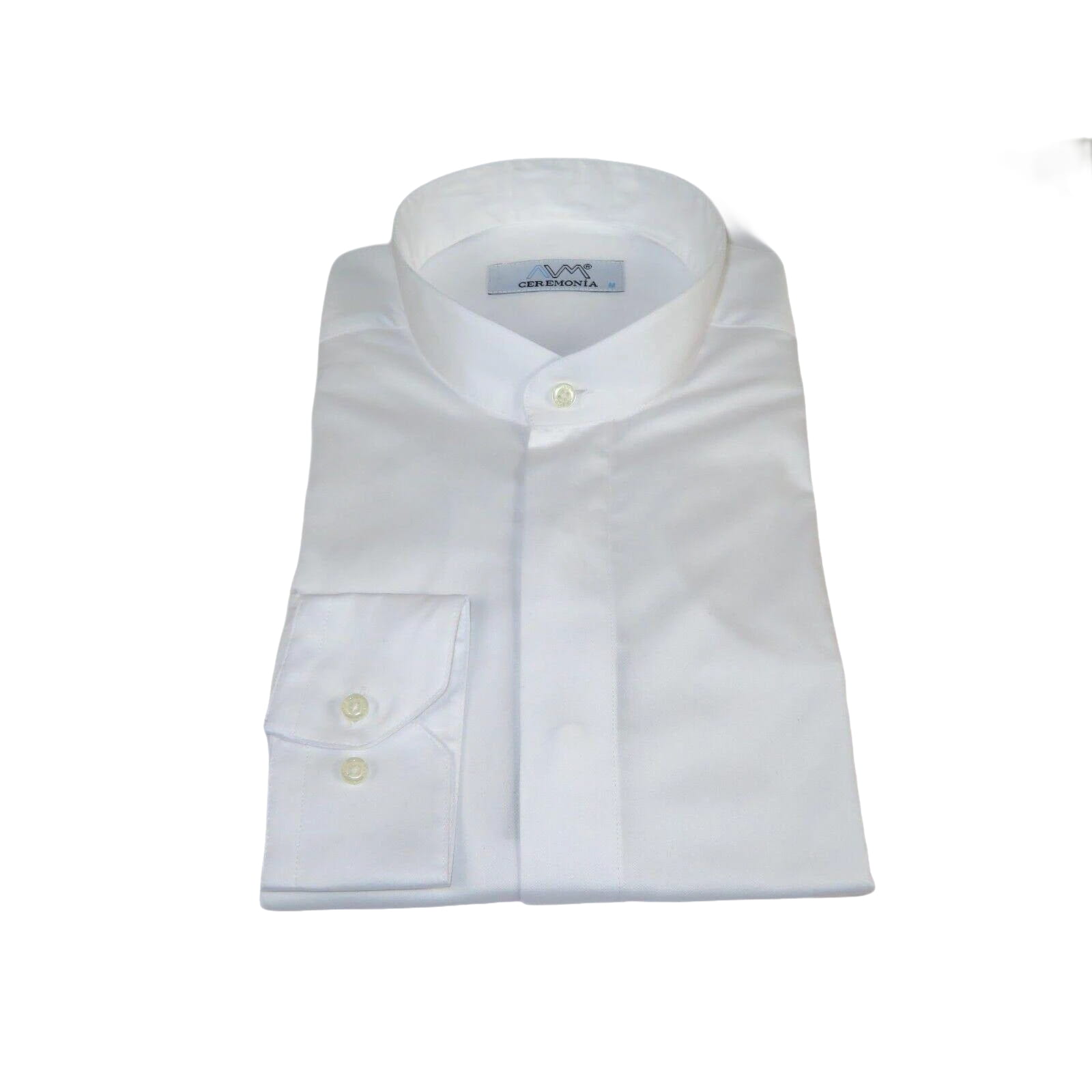 Mens CEREMONIA Pastor Shirt 100% Cotton Turkey Banded Collar #stn 13hyk White - J.Valintin Men's Wear Legend - 97110