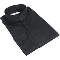 Mens CEREMONIA Pastor Shirt 100% Cotton Turkey Banded Collar #stn 15 hyk black - J.Valintin Men's Wear Legend - 97105