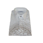 Mens CEREMONIA Shirt 100% Cotton Medusa Medallion Rhine Stones #STN 13 VRS white - J.Valintin Men's Wear Legend - 97085