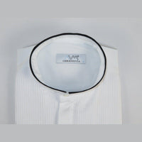 Mens CEREMONIA Tuxedo Formal Shirt 100% Cotton Banded Slim Fit #stn 33 HD White - J.Valintin Men's Wear Legend - 97100