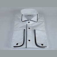 Mens CEREMONIA Tuxedo Formal Shirt 100% Cotton Turkey Slim Fit 3061 13 AB white - J.Valintin Men's Wear Legend - 97095