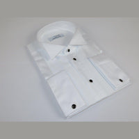 Mens CEREMONIA Tuxedo Formal Shirt 100% Cotton Turkey Slim Fit #stn 13 ATD White - J.Valintin Men's Wear Legend - 97009