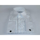 Mens CEREMONIA Tuxedo Ruffle Shirt 100% Cotton Turkey Slim Fit #paris 13 White - J.Valintin Men's Wear Legend - Paris - 13 White - M