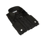 Mens CEREMONIA Tuxedo Ruffle Shirt 100% Cotton Turkey Slim Fit #paris 15 Black - J.Valintin Men's Wear Legend - 97029