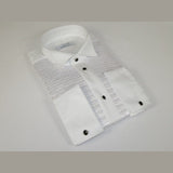 Mens CEREMONIA Tuxedo Shiny Shirt 100% Cotton Turkey Slim Fit #STN 13 PLA white - J.Valintin Men's Wear Legend - 97024