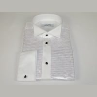 Mens CEREMONIA Tuxedo Shiny Shirt 100% Cotton Turkey Slim Fit #STN 13 PLA white - J.Valintin Men's Wear Legend - 97024