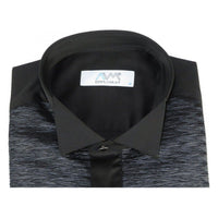 Mens CEREMONIA Tuxedo shiny Shirt 100% Cotton Turkey Slim Fit #stn 15 pla black - J.Valintin Men's Wear Legend - 97019