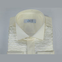 Mens CEREMONIA Tuxedo shiny Shirt 100% Cotton Turkey Slim Fit #stn 17 pta ivory - J.Valintin Men's Wear Legend - 96999