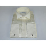 Mens CEREMONIA Tuxedo shiny Shirt 100% Cotton Turkey Slim Fit #stn 17 pta ivory - J.Valintin Men's Wear Legend - 96999