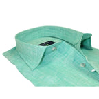 Men's Ciazzo Turkey 100% Linen Breathable Shirt Short Sleeves #Linen 63 Green - J.Valintin Men's Wear Legend - 101067