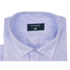 Men's Ciazzo Turkey 100% Linen Breathable Shirt Short Sleeves #Linen 65 Lavender - J.Valintin Men's Wear Legend - 101087