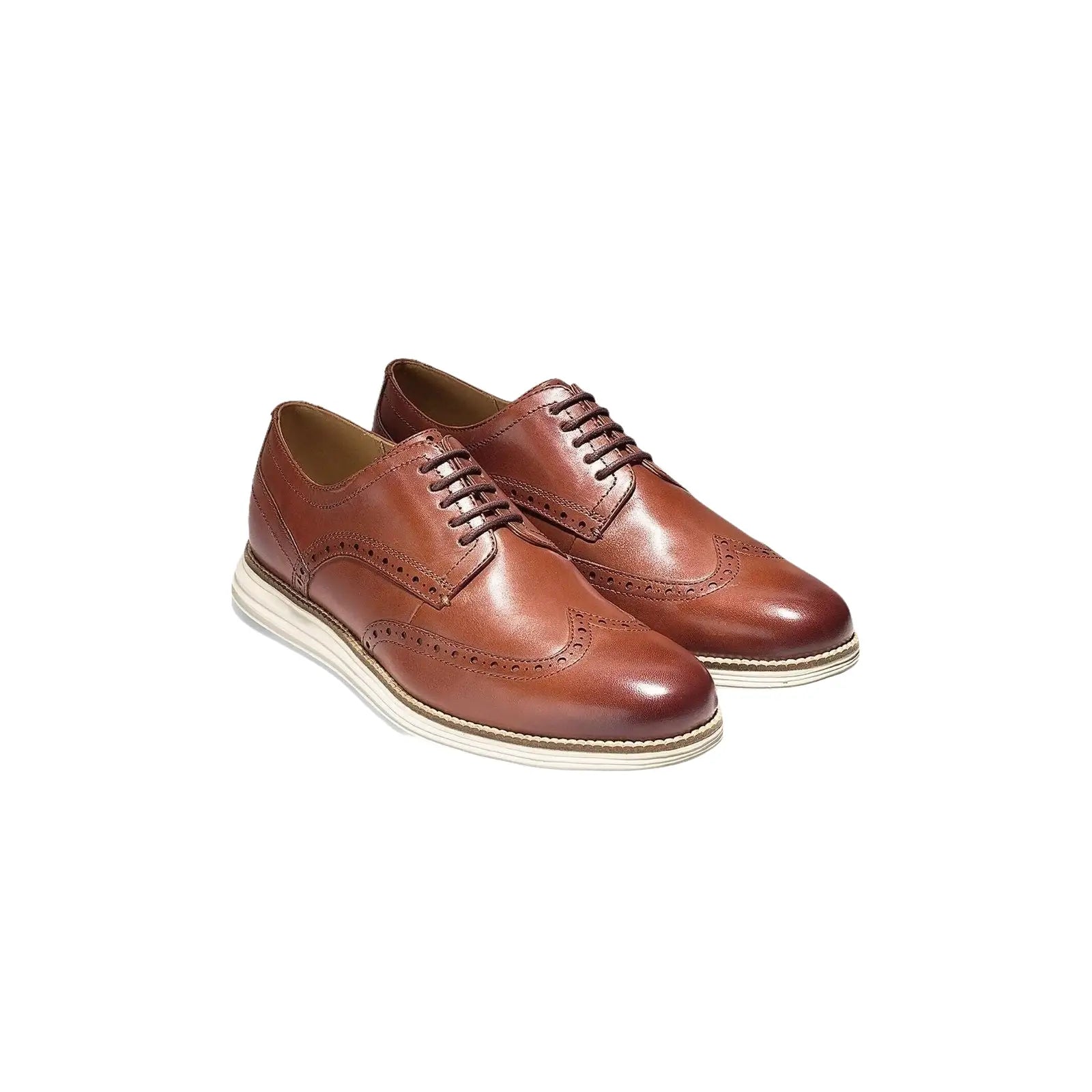 Mens COLE HAAN Shoes OriginalGrand Wingtip Oxford Lace up Comfort C26471 Tan - J.Valintin Men's Wear Legend - 93442