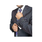 Mens DKNY 100% Wool Two Button Notch Lapel Slim fit Shark Texture 1364 Dark Gray - J.Valintin Men's Wear Legend - 18172