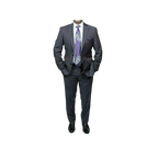 Mens DKNY 100% Wool Two Button Notch Lapel Slim fit Shark Texture 1364 Dark Gray - J.Valintin Men's Wear Legend - 18172