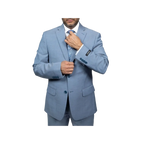 Mens DKNY 100% Wool Two Button Notch Lapel Slim fit Shark Texture 1393 Sky Blue - J.Valintin Men's Wear Legend - 18182