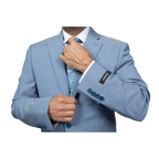 Mens DKNY 100% Wool Two Button Notch Lapel Slim fit Shark Texture 1393 Sky Blue - J.Valintin Men's Wear Legend - 18182