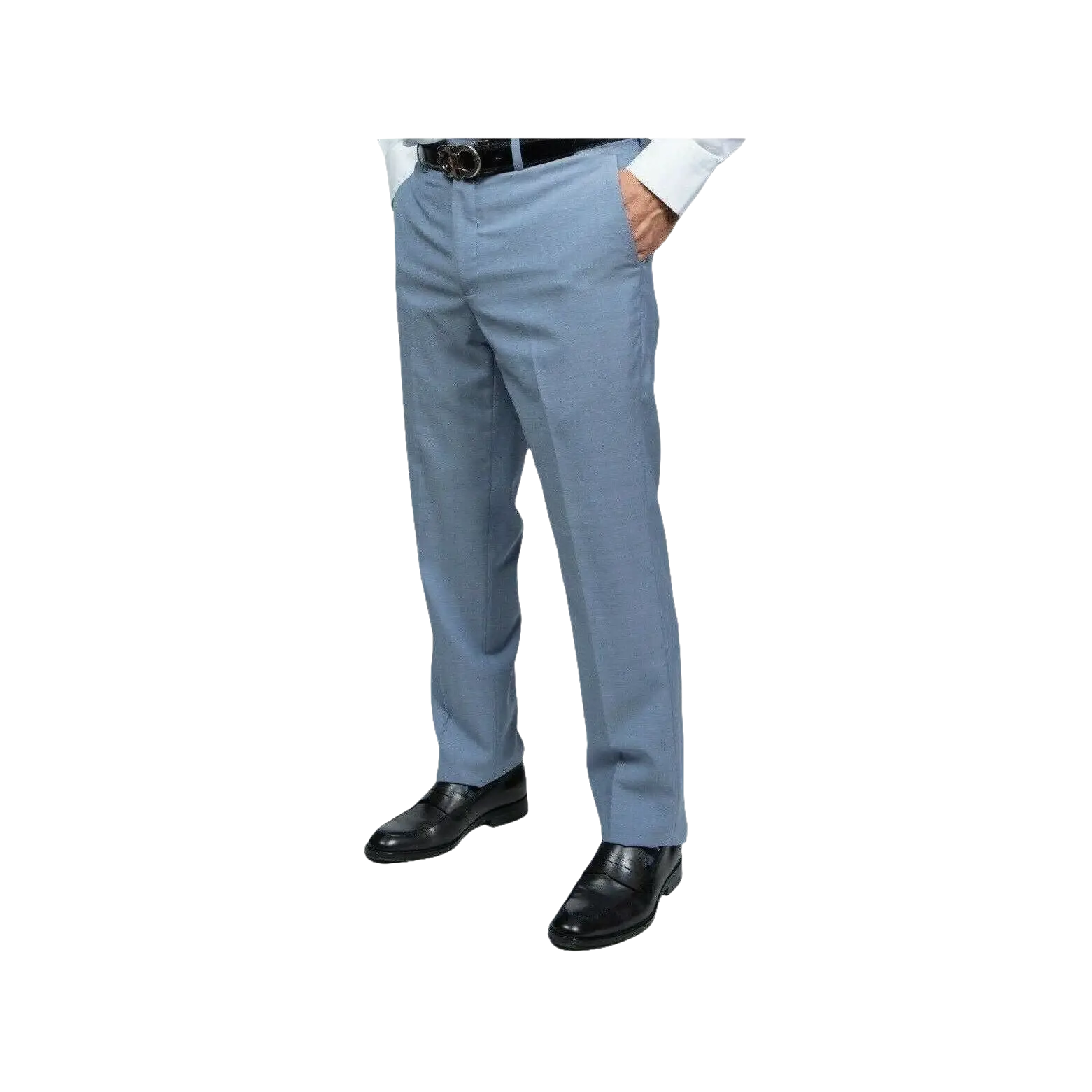 Mens DKNY 100% Wool Two Button Notch Lapel Slim fit Shark Texture 1393 Sky Blue - J.Valintin Men's Wear Legend - 18182