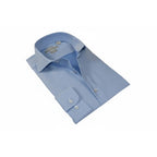 Men's Dress Shirt Christopher Lena 100% Cotton Wrinkle Free C507RSSR Blue Slim - J.Valintin Men's Wear Legend - 92299