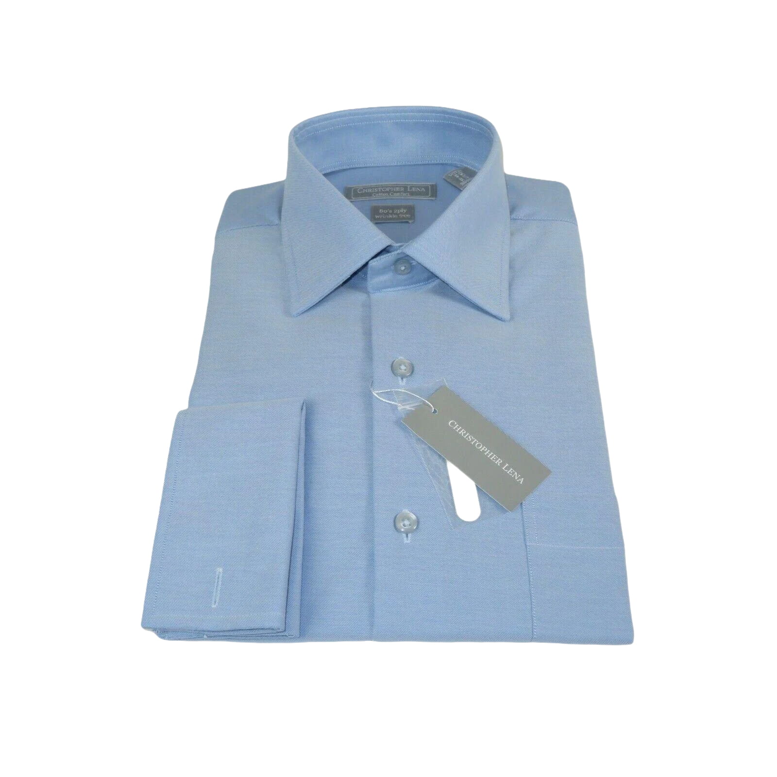 Men's Dress Shirt Christopher Lena 100% Cotton Wrinkle Free C507Wd0f blue - J.Valintin Men's Wear Legend - 92344