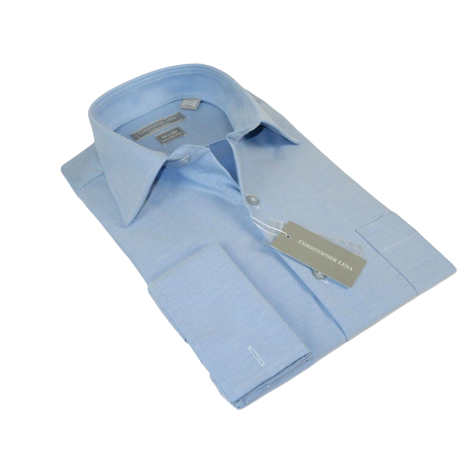 Men's Dress Shirt Christopher Lena 100% Cotton Wrinkle Free C507Wd0f blue - J.Valintin Men's Wear Legend - 92344