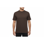 Mens Dressy T-Shirt  Log-In Uomo Soft Crew Neck Corded Short Sleeves 218 Brown