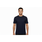 Mens Dressy T-Shirt  Log-In Uomo Soft Crew Neck Corded Short Sleeves 218 Navy
