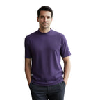 Mens Dressy T - Shirt Log - In Uomo Soft Crew Neck Corded Short Sleeves 218 Purple - J.Valintin Men's Wear Legend - 2243