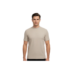 Mens Dressy T-Shirt  Log-In Uomo  Soft Crew Neck Corded Short Sleeves 218 Tan