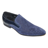 Men's European Leather Shoes Zota Formal Slip On Suede Checker HFD1 - B1 Navy - J.Valintin Men's Wear Legend - 12465