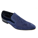 Men's European Leather Shoes Zota Formal Slip On Suede Checker HFD1 - B1 Navy - J.Valintin Men's Wear Legend - 12465