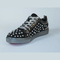 Mens Fancy Shoes By FIESSO AURELIO GARCIA, Spikes Rhine stones 2413 Black - J.Valintin Men's Wear Legend - 95059