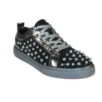 Mens Fancy Shoes By FIESSO AURELIO GARCIA, Spikes Rhine stones 2413 Black - J.Valintin Men's Wear Legend - 95059