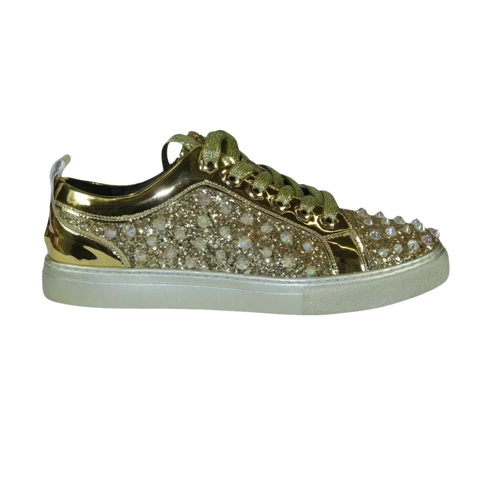 Mens Fancy Shoes By FIESSO AURELIO GARCIA, Spikes Rhine stones 2413 Gold - J.Valintin Men's Wear Legend - 95066