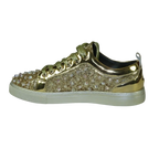 Mens Fancy Shoes By FIESSO AURELIO GARCIA, Spikes Rhine stones 2413 Gold - J.Valintin Men's Wear Legend - 95066