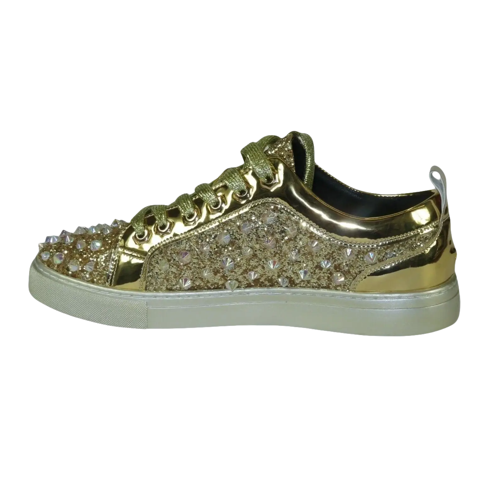 Mens Fancy Shoes By FIESSO AURELIO GARCIA, Spikes Rhine stones 2413 Gold - J.Valintin Men's Wear Legend - 95066