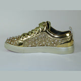 Mens Fancy Shoes By FIESSO AURELIO GARCIA, Spikes Rhine stones 2413 Gold - J.Valintin Men's Wear Legend - 95066