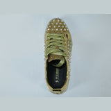 Mens Fancy Shoes By FIESSO AURELIO GARCIA, Spikes Rhine stones 2413 Gold - J.Valintin Men's Wear Legend - 95066