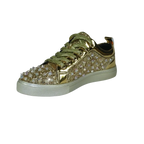 Mens Fancy Shoes By FIESSO AURELIO GARCIA, Spikes Rhine stones 2413 Gold - J.Valintin Men's Wear Legend - 95066