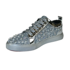 Mens Fancy Shoes By FIESSO AURELIO GARCIA, Spikes Rhine stones 2413 Silver - J.Valintin Men's Wear Legend - 95072